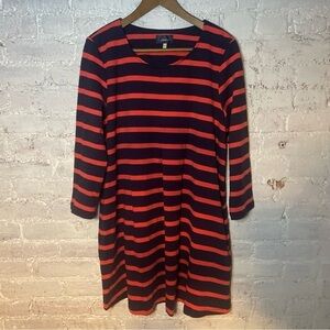 Joules Striped Front Plead Dress with Pockets Sz 10